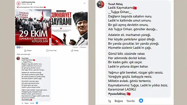 Kaymakam Vekili  Tuğçe Orhan'a şiir sürprizi