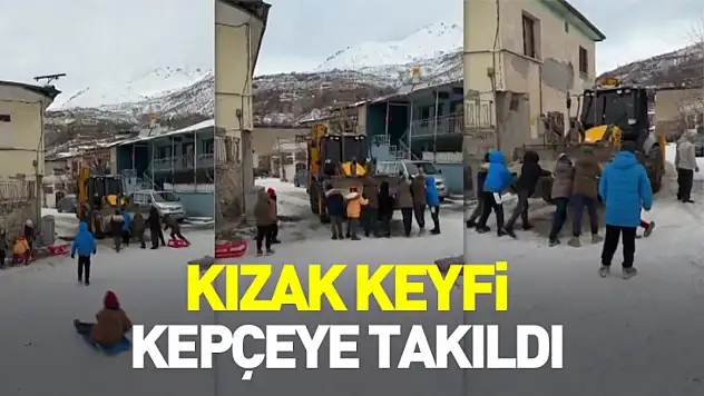 Kızak Keyfi Kepçeye Takıldı