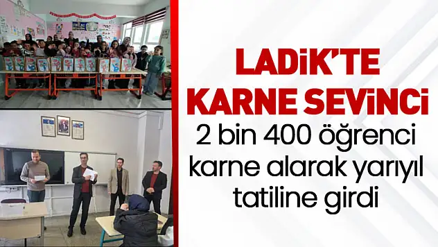 Ladik'te 2 Bin 400 Öğrenci Karne Alarak Yarıyıl Tatiline Girdi