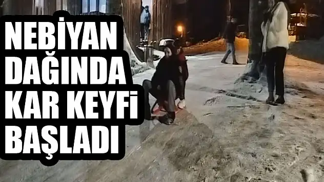 Nebiyan dağında kar keyfi başladı