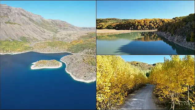 Nemrut Krater Gölü sonbahara kapıldı