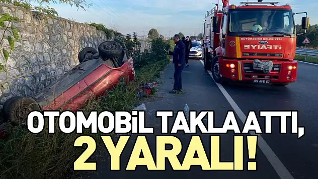 Otomobil Takla Attı, 2 Yaralı!