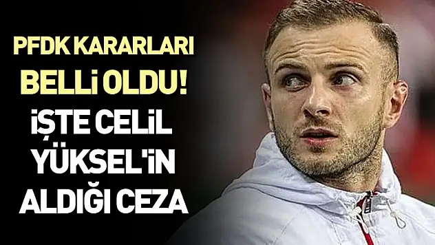 PFDK kararları belli oldu! İşte Celil Yüksel'in aldığı ceza