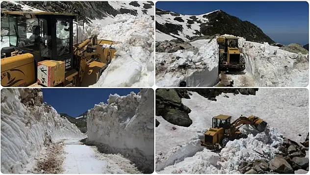 Rize'de  karla mücadele sürüyor