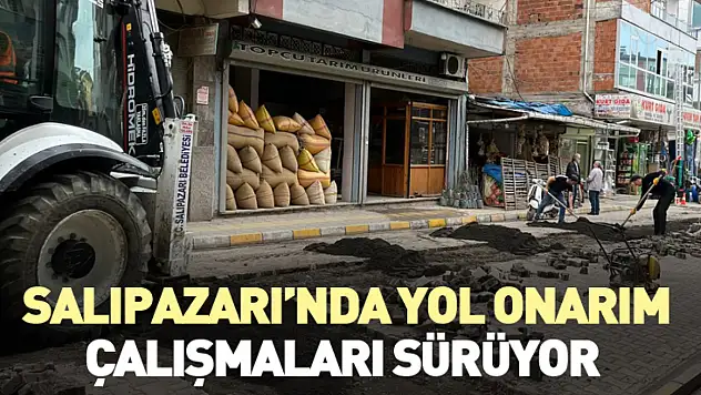 Salıpazarı'nda Yol Onarım Çalışmaları Sürüyor