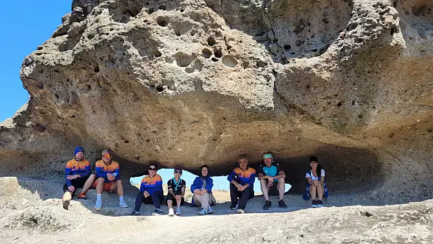 Samsun'da bisikletçiler Tekkeköy Mağaraları'na pedal çevirdi