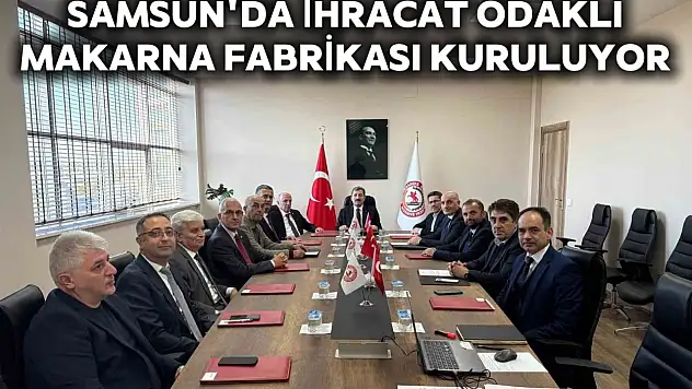 Samsun'da ihracat odaklı makarna fabrikası kuruluyor
