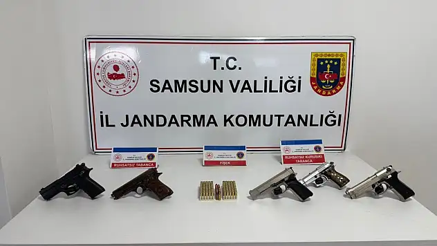Samsun'da jandarmadan ruhsatsız silah operasyonu