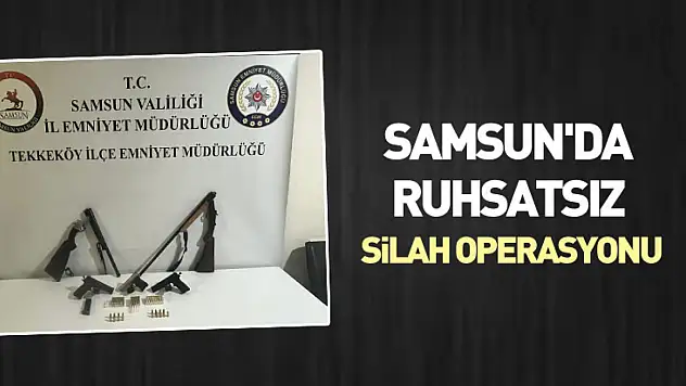 Samsun'da ruhsatsız silah operasyonu