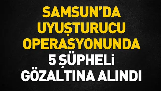 Samsun'da uyuşturucu operasyonunda 5 şüpheli gözaltına alındı