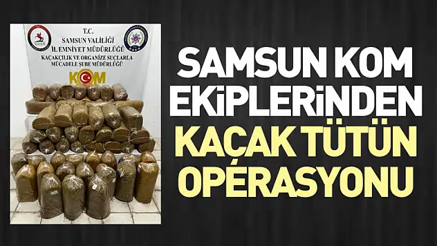 Samsun KOM Ekiplerinden Kaçak Tütün Operasyonu