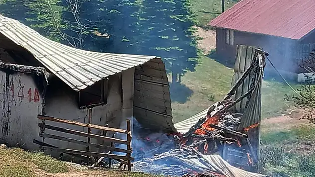 Yayla evi alev aldı