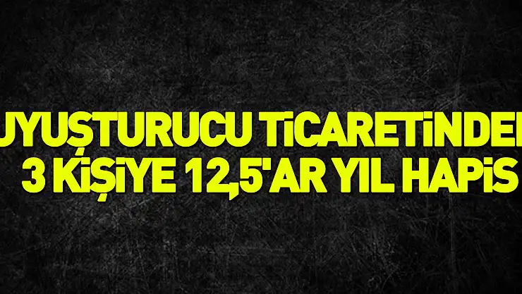 Uyuşturucu ticaretinden 3 kişiye 12,5'ar yıl hapis