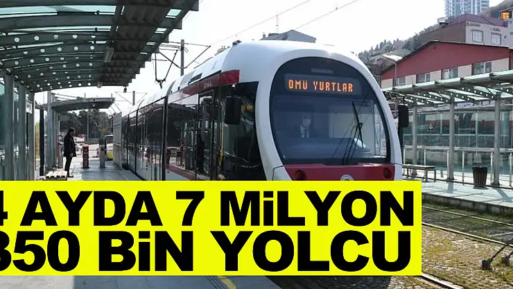 Samsun'da tramvaylar 4 ayda 7 milyon 350 bin yolcu taşıdı