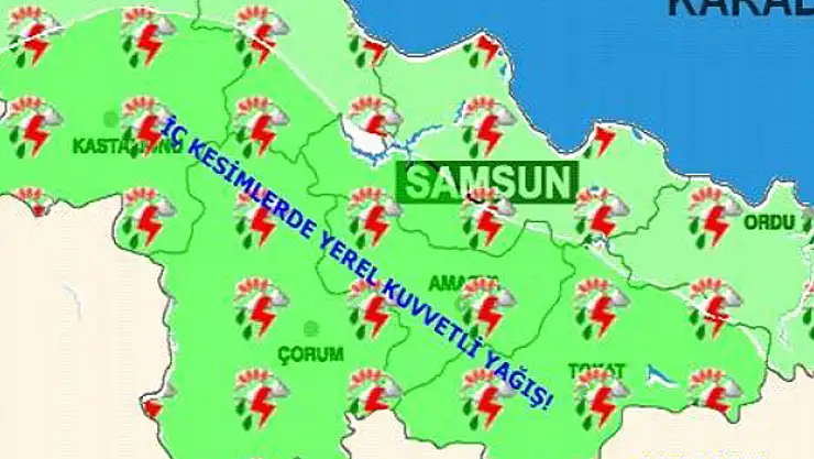 Samsun'da metrekareye 41,6 kilo yağış düştü