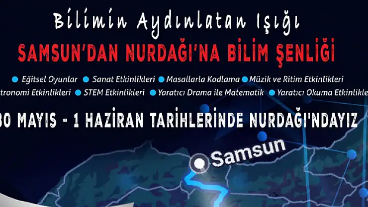 Samsun'dan Nurdağı'nda bilim şenliği