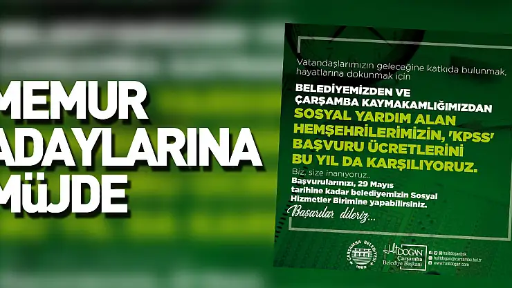 Çarşamba Belediyesi ilçedeki öğrencilerin KPSS ücretlerini karşılıyor