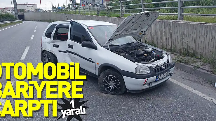 Samsun'da otomobilin bariyere çarptığı kazada 1 kişi yaralandı