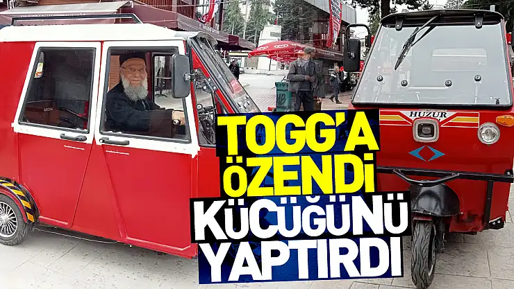 Yerli ve milli otomobile özendi yaptırdığı mini araca 'Togg' yazdırdı