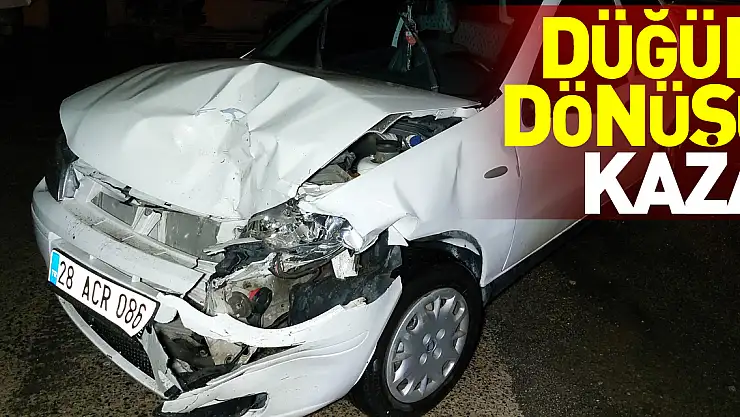 Samsun'da düğün dönüşü kaza: 2 yaralı