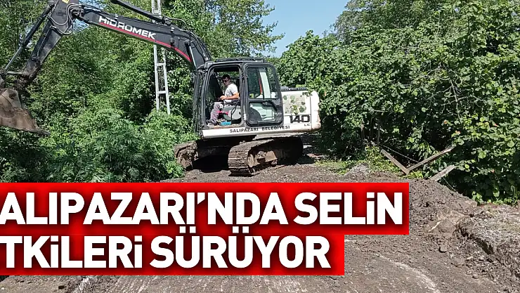 Samsun'un Salıpazarı ilçesinde selin etkilerini ortadan kaldırmaya yönelik çalışmalar sürüyor