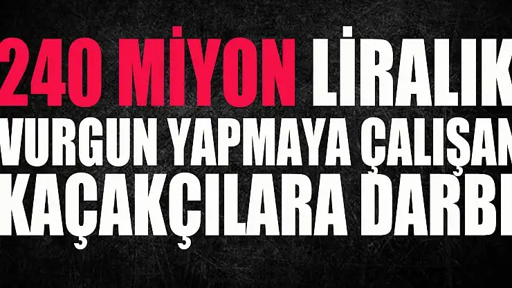 240 milyonluk vurgun yapmaya çalışan uluslararası kaçakçılara darbe
