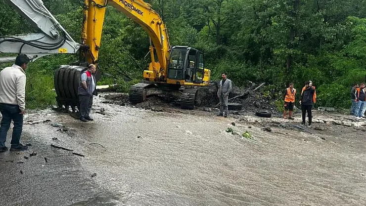 Ordu Aybastı'da sağanak etkili oldu, dere taştı