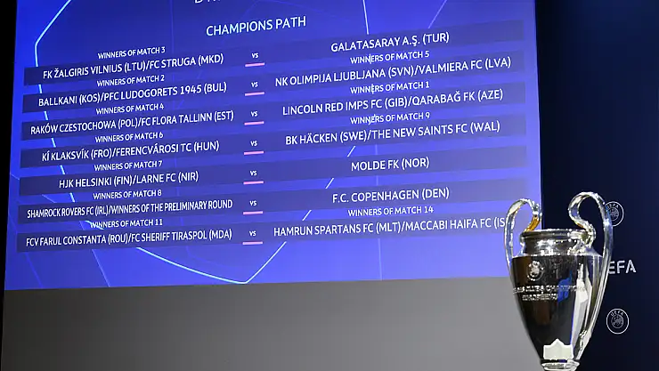 UEFA Şampiyonlar Ligi 2. Ön Eleme Turu'ndaki eşleşmeler belli oldu