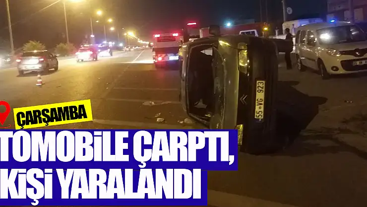 Samsun'da takla atan hafif ticari araç otomobile çarptı, 4 kişi yaralandı