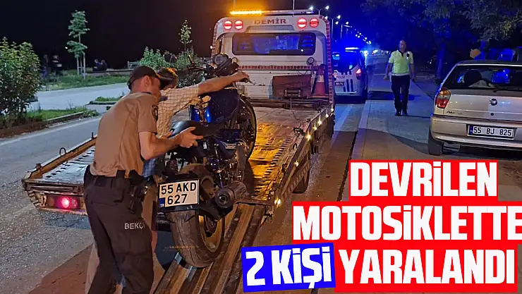 Samsun'da devrilen motosikletteki 2 kişi yaralandı