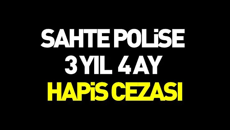 Telefon dolandırıcısı sahte polise 3 yıl 4 ay hapis cezası