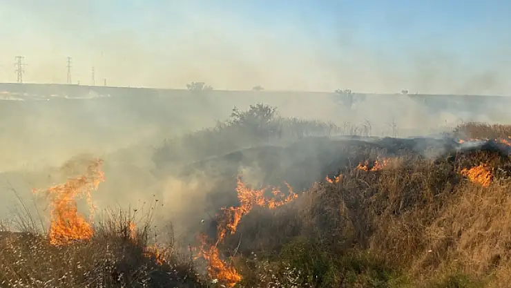 100 dönüm anız cayır cayır yandı: İstanbul-Edirne yolu trafiğe kapandı