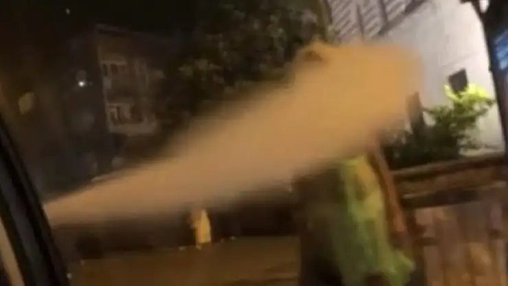 İstanbul'da akıl almaz olay kamerada: Kadınlara yangın tüpü sıkarak saldırdılar