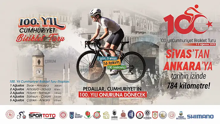 100.Yıl Cumhuriyet Bisiklet Turu'nun 2. etabında bisikletçiler, Amasya'dan Havza'ya pedal çevirecek