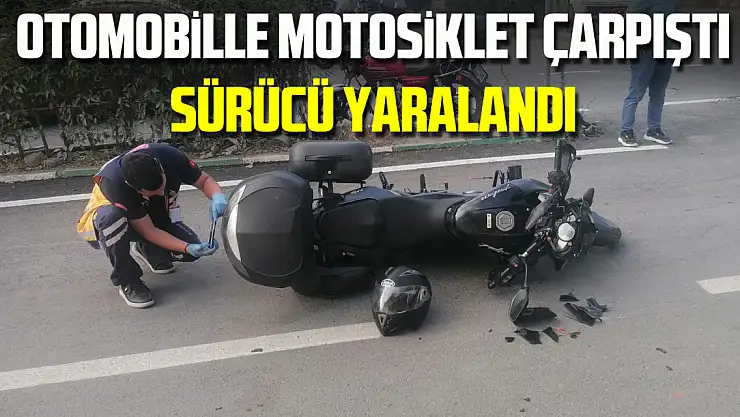 Çarşamba'da otomobil ile çarpışan motosiklet sürücüsü yaralandı
