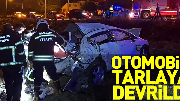 Samsun'da tarlaya devrilen otomobildeki 4 kişi yaralandı