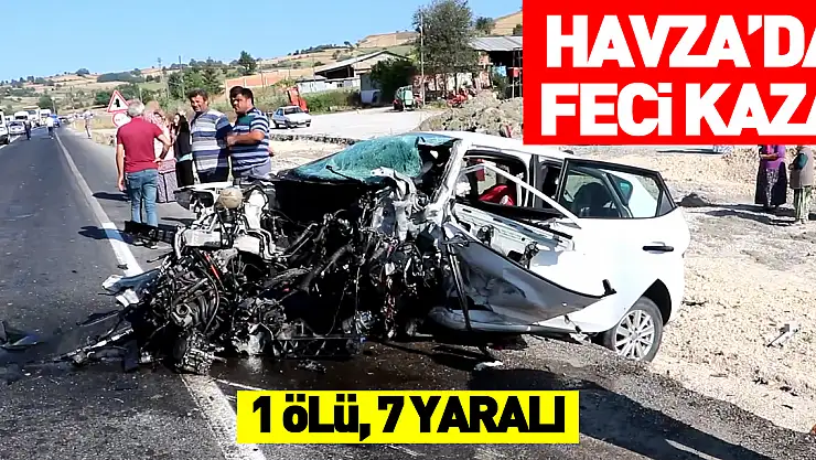 Samsun'da iki otomobil çarpıştı, 1 kişi öldü, 7 kişi yaralandı