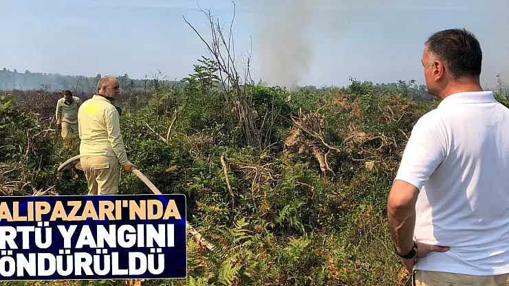 Salıpazarı'nda örtü yangını söndürüldü