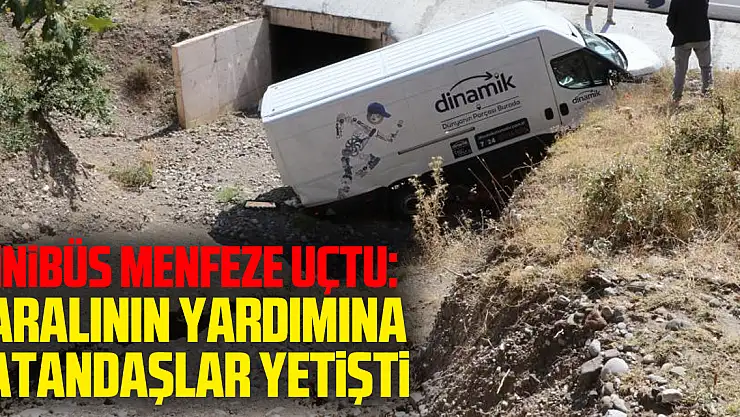 Amasya'da minibüs menfeze uçtu: yaralının yardımına vatandaşlar yetişti