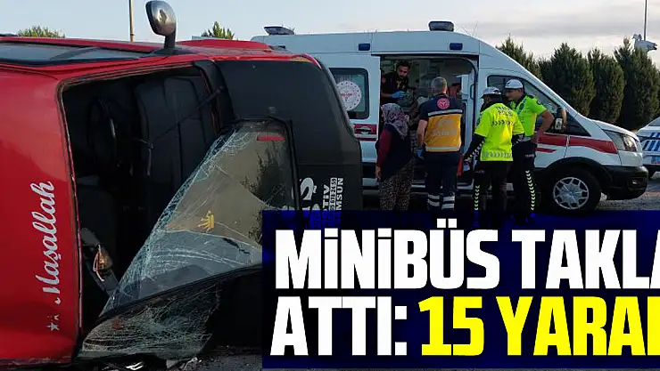 Fındık işçilerini taşıyan minibüs takla attı: 15 yaralı