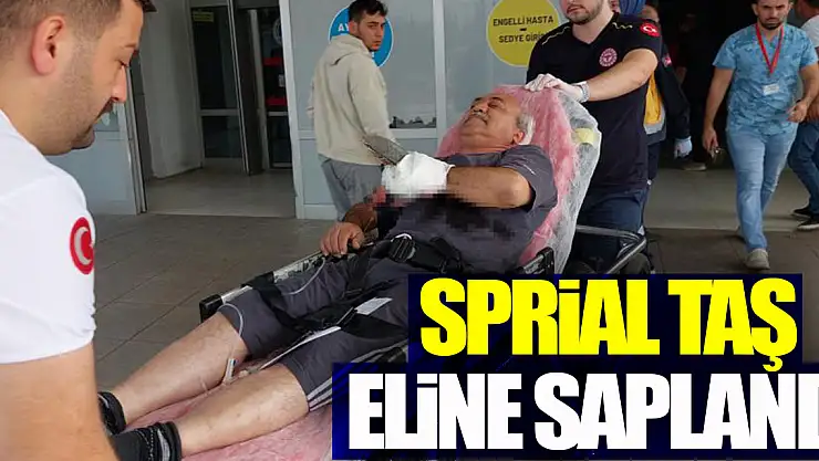 Sprial taş eline saplandı