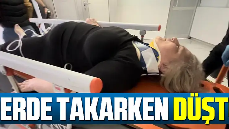 Perde takarken düştü