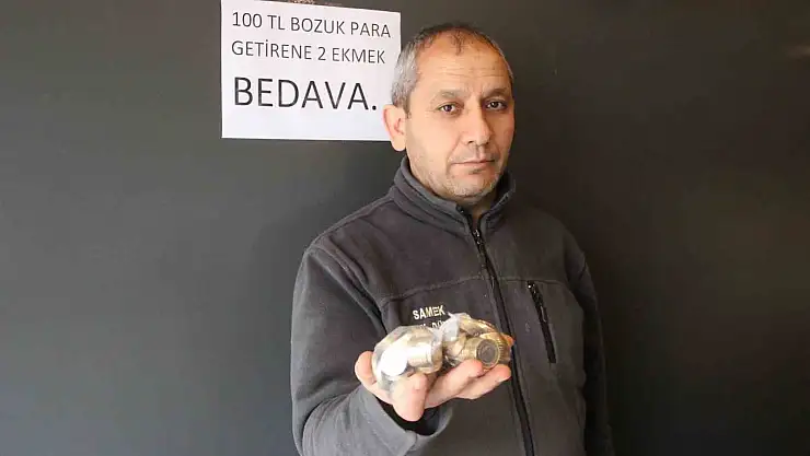 Bu fırına 100 TL bozuk para getirene 2 ekmek bedava