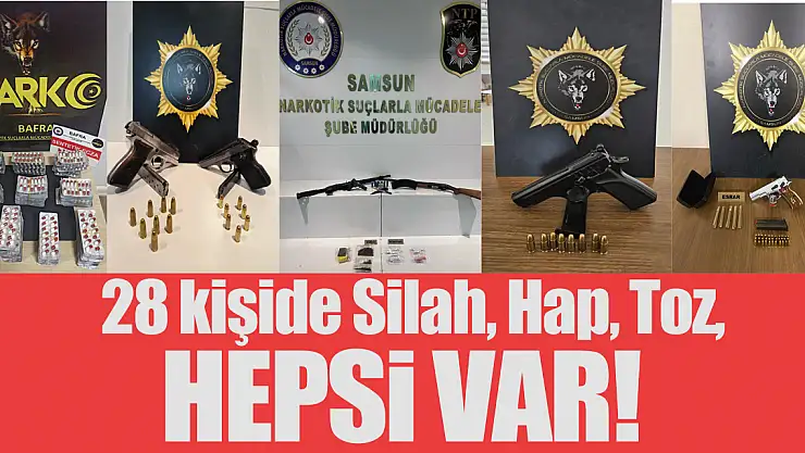 28 kişide Silah, Hap, Toz, Terazi  HEPSİ VAR!