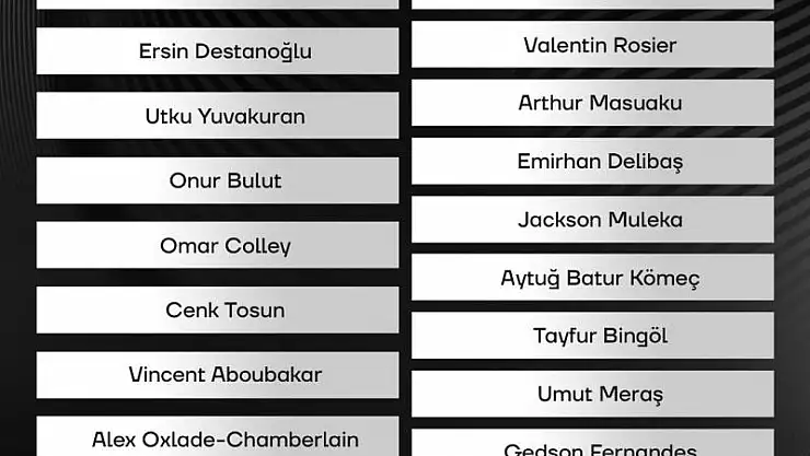 Kamp kadrosu belli oldu