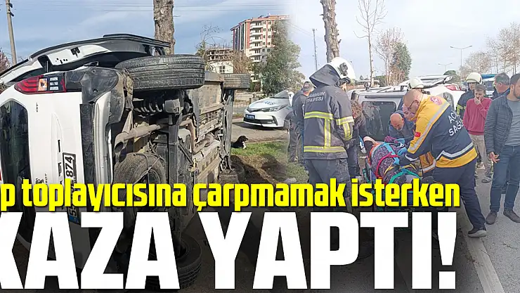 Çöp Toplayıcısına Çarpmamak İsterken  KAZA YAPTI!