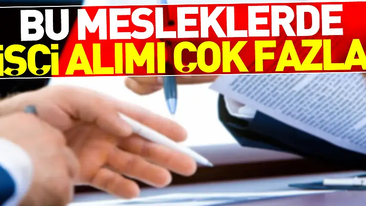 Bu mesleklerde işçi alımı çok fazla