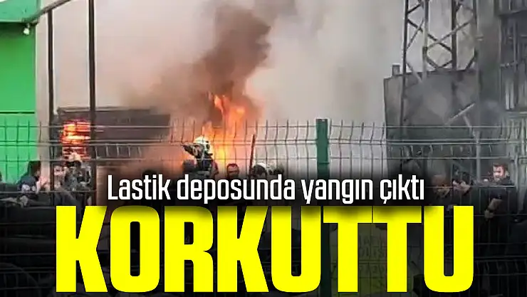 Lastik Deposunda Çıkan yangın Korkuttu