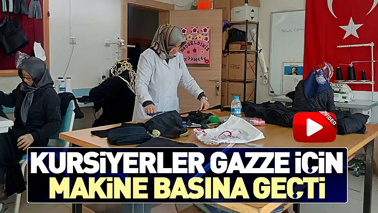 Kursiyerler Gazze için makine başına geçti