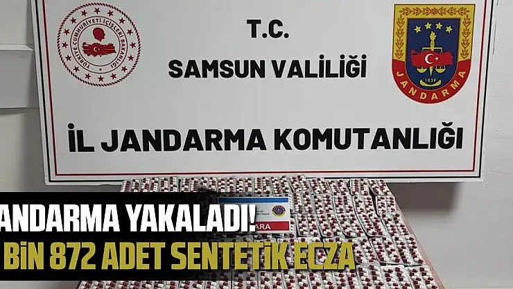 Jandarma yakaladı: 2 bin 872 adet sentetik ecza